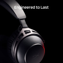 High-end headphones with 'Engineered to Last' text on a black background